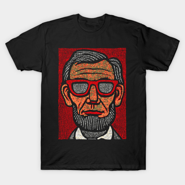 Honest Abe Pop Art - Lincoln Linocut Portrait T-Shirt by TuncGK