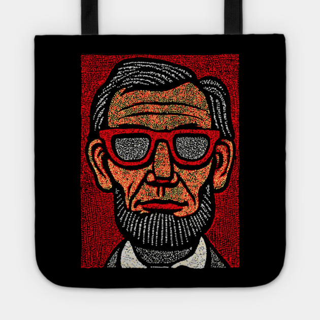Honest Abe Pop Art - Lincoln Linocut Portrait Tote by TuncGK