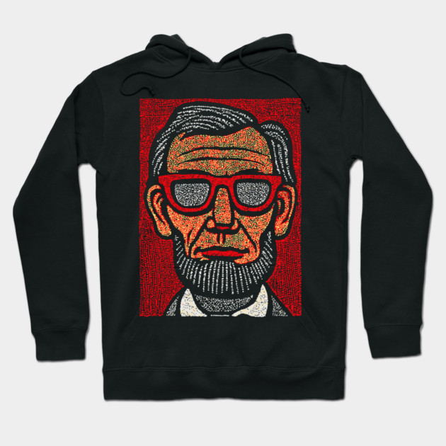 Honest Abe Pop Art - Lincoln Linocut Portrait Hoodie by TuncGK