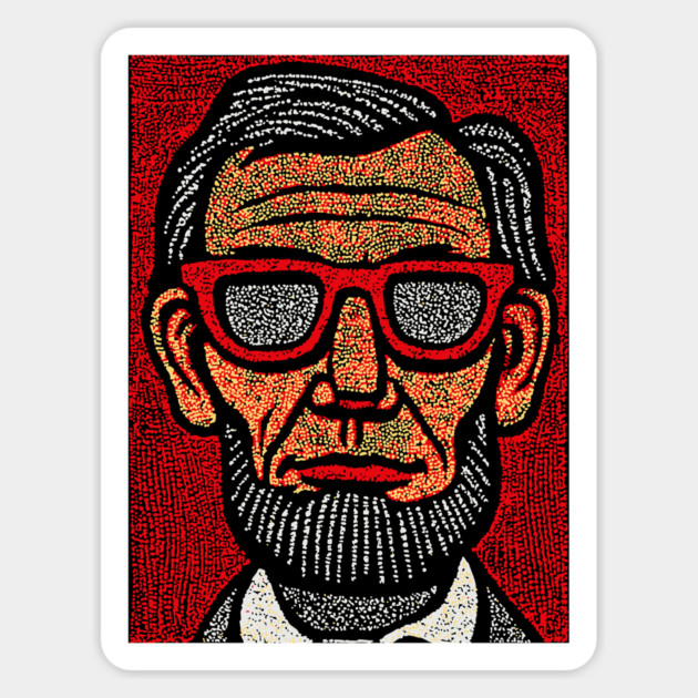 Honest Abe Pop Art - Lincoln Linocut Portrait Magnet by TuncGK