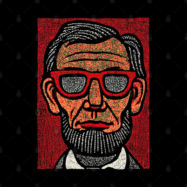 Honest Abe Pop Art - Lincoln Linocut Portrait by TuncGK