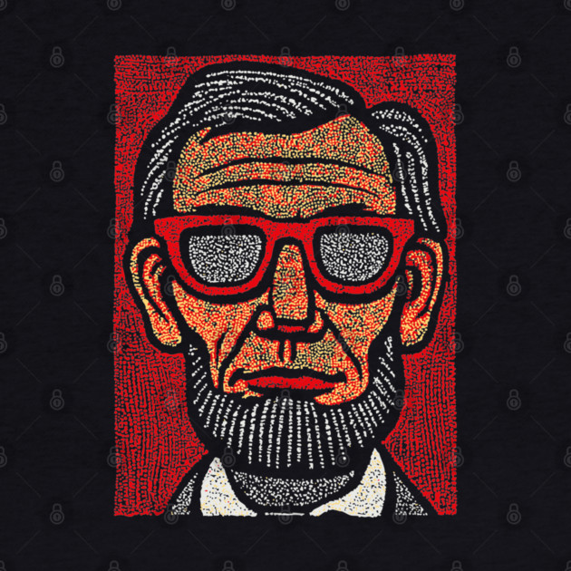 Honest Abe Pop Art - Lincoln Linocut Portrait by TuncGK