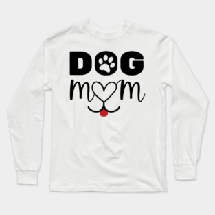 DOG Mom – Paw Print Tee Long Sleeve T-Shirt