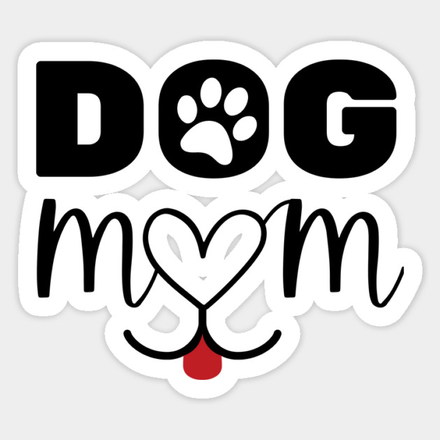 DOG Mom – Paw Print Tee Sticker by Inkarti