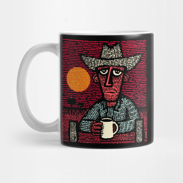 Prairie Morning - Folk Art Cowboy by TuncGK