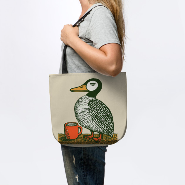 The Distinguished Duck - Woodblock Print Bird by TuncGK