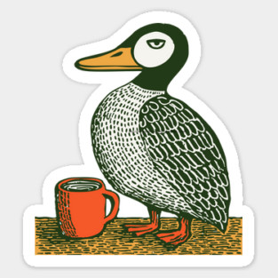 The Distinguished Duck - Woodblock Print Bird Magnet