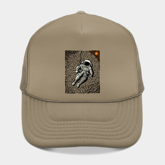 Cosmic Drift - Woodcut Astronaut in Space by TuncGK