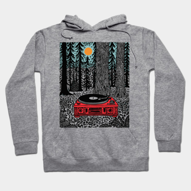 Woodland Vinyl - Turntable in the Forest Hoodie by TuncGK