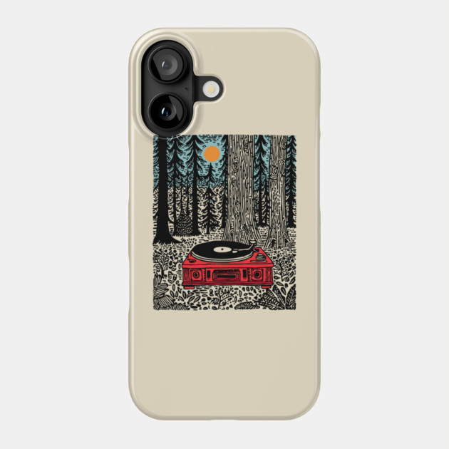 Woodland Vinyl - Turntable in the Forest Phone Case by TuncGK