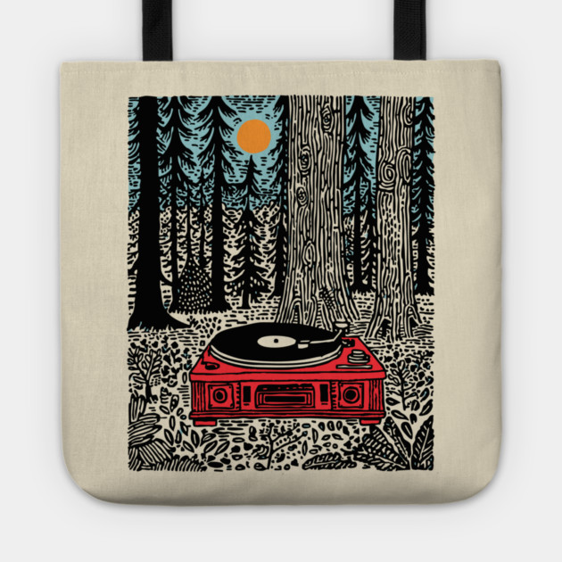 Woodland Vinyl - Turntable in the Forest Tote by TuncGK