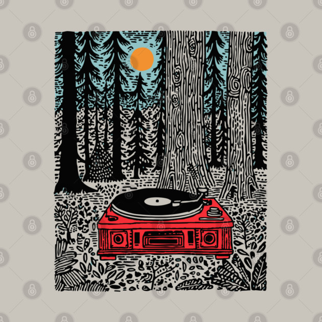 Woodland Vinyl - Turntable in the Forest by TuncGK