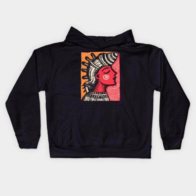 Queen of the Tides - Abstract Ocean Goddess Kids Hoodie by TuncGK