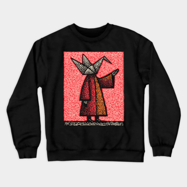 Folded Thoughts - Abstract Origami Figure Crewneck Sweatshirt by TuncGK