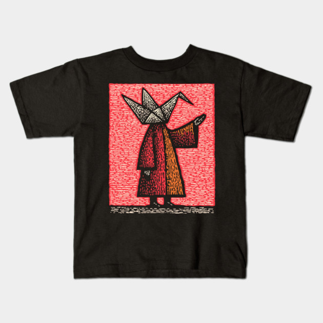 Folded Thoughts - Abstract Origami Figure Kids T-Shirt by TuncGK