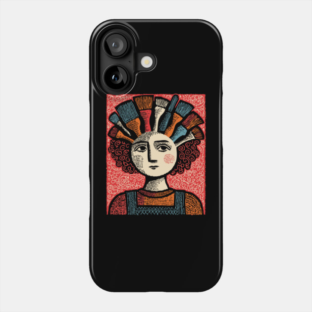 The Artist - Whimsical Painter Portrait Phone Case by TuncGK