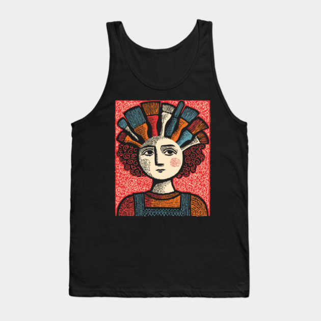 The Artist - Whimsical Painter Portrait Tank Top by TuncGK