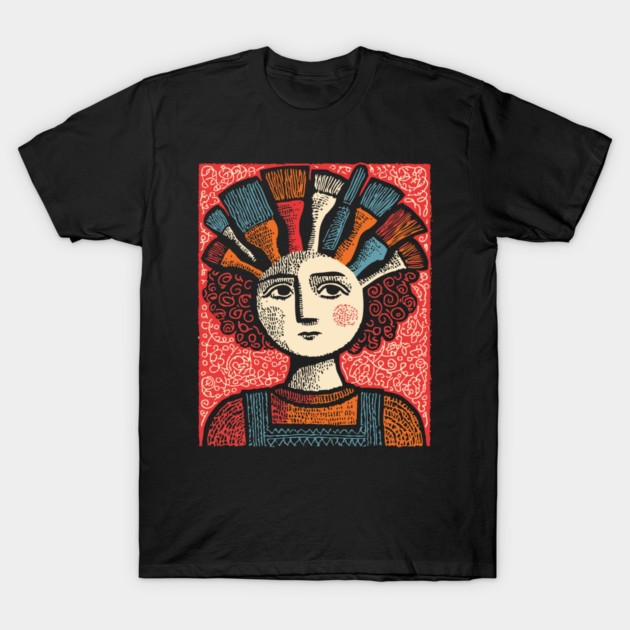 The Artist - Whimsical Painter Portrait T-Shirt by TuncGK