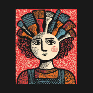 The Artist - Whimsical Painter Portrait T-Shirt