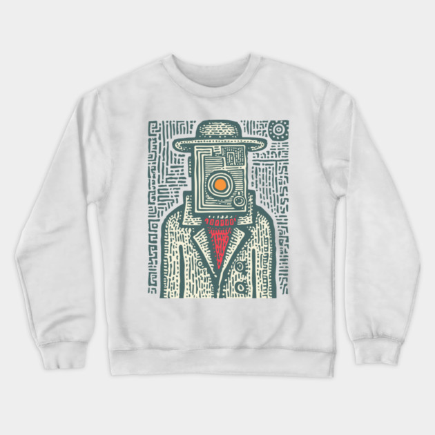 Camera Head - Surreal Photographer Portrait Crewneck Sweatshirt by TuncGK