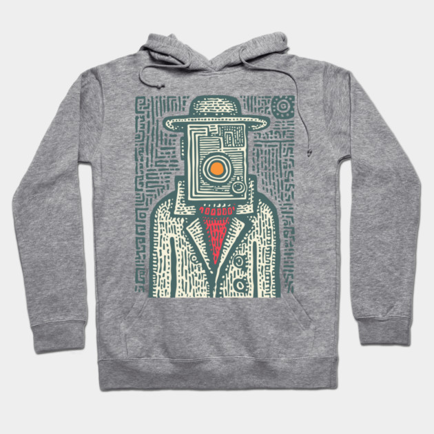 Camera Head - Surreal Photographer Portrait Hoodie by TuncGK