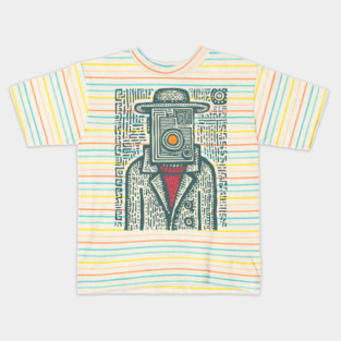 Camera Head - Surreal Photographer Portrait Kids T-Shirt
