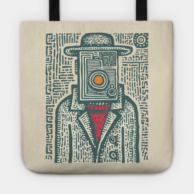 Camera Head - Surreal Photographer Portrait Tote by TuncGK