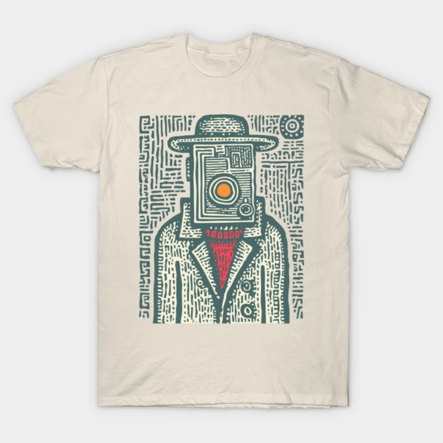 Camera Head - Surreal Photographer Portrait T-Shirt by TuncGK
