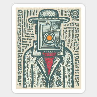 Camera Head - Surreal Photographer Portrait Sticker