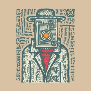 Camera Head - Surreal Photographer Portrait T-Shirt
