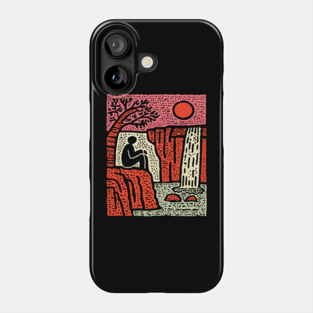 Simple Joy - Primitive Folk Art Landscape Phone Case by TuncGK