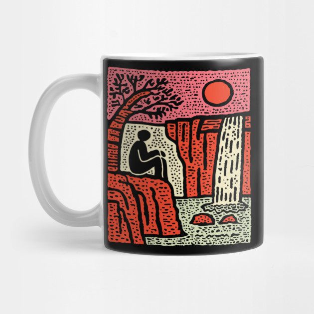 Simple Joy - Primitive Folk Art Landscape by TuncGK