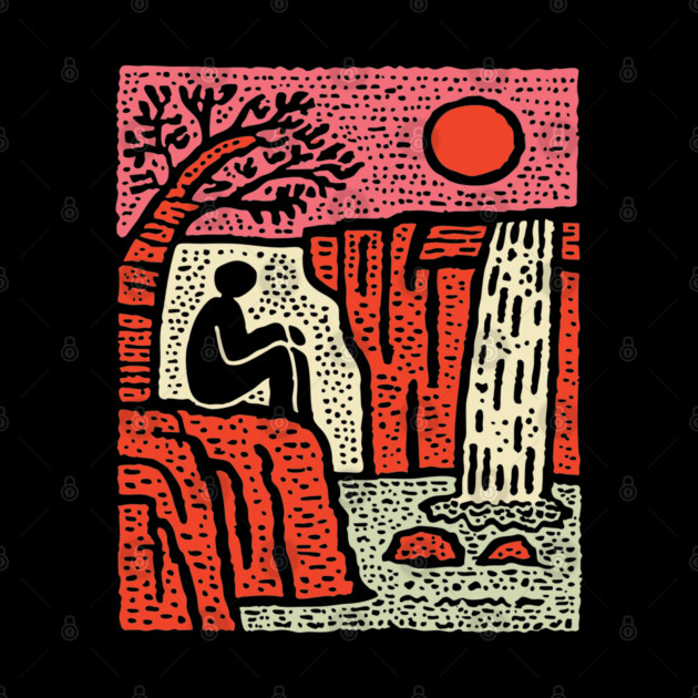 Simple Joy - Primitive Folk Art Landscape by TuncGK