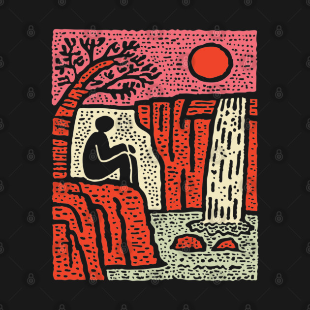 Simple Joy - Primitive Folk Art Landscape by TuncGK