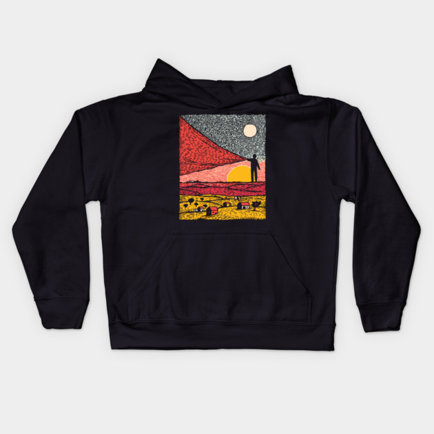 Postcard from Reality - Abstract Landscape Kids Hoodie by TuncGK
