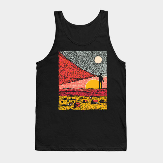 Postcard from Reality - Abstract Landscape Tank Top by TuncGK