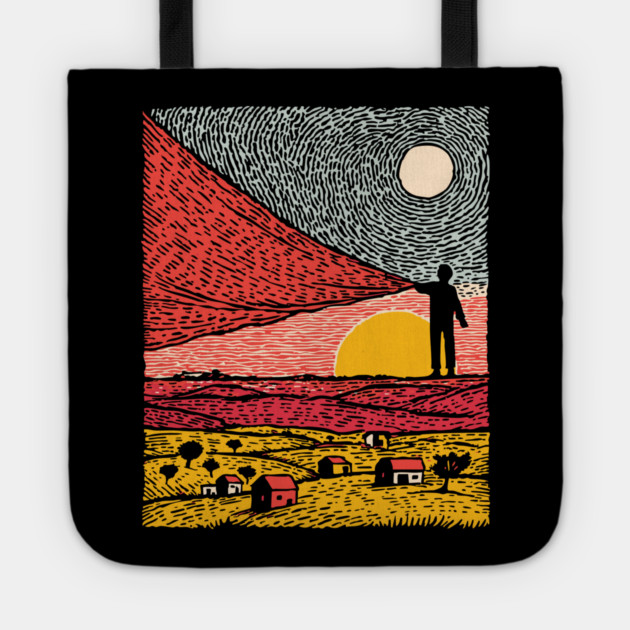 Postcard from Reality - Abstract Landscape Tote by TuncGK