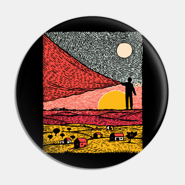 Postcard from Reality - Abstract Landscape Pin by TuncGK