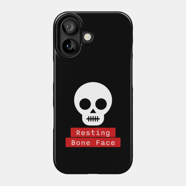 Resting Bone Face – Funny Halloween Skeleton Skull Phone Case by Butter Creative