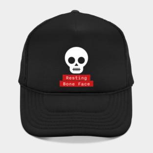 Resting Bone Face – Funny Halloween Skeleton Skull Hat