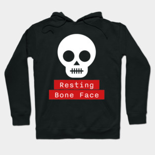 Resting Bone Face – Funny Halloween Skeleton Skull Hoodie