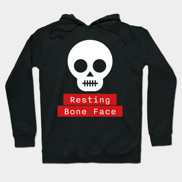 Resting Bone Face – Funny Halloween Skeleton Skull Hoodie by Butter Creative