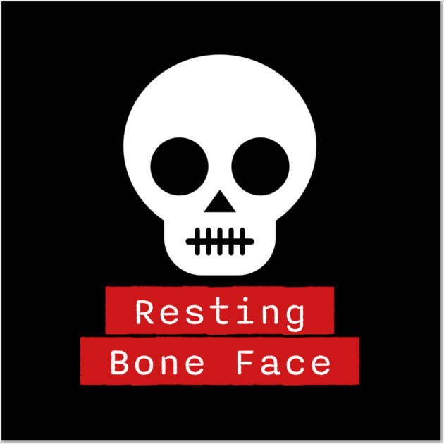 Resting Bone Face – Funny Halloween Skeleton Skull Wall Art by Butter Creative