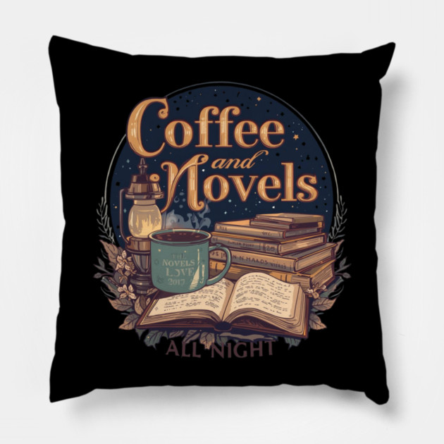 Coffee and Novels All Night Reader Pillow by SR8891