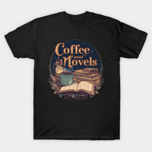 Coffee and Novels All Night Reader T-Shirt
