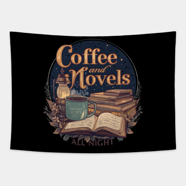 Coffee and Novels All Night Reader Tapestry by SR8891
