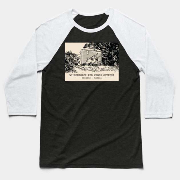 Wilberforce Red Cross Outpost - Ontario Baseball T-Shirt by Lakeric