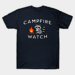 Campfire Watch Raccoon — Nostalgic Camping T-Shirt
