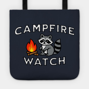 Campfire Watch Raccoon — Nostalgic Camping Tote