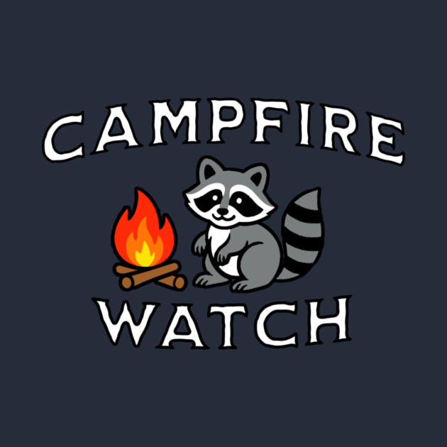Campfire Watch Raccoon — Nostalgic Camping by DonWillisJrArt